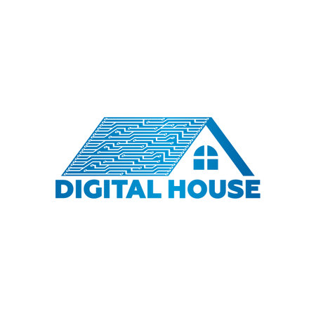 Digital House Logo Template Design Vector, Emblem, Design Concept, Creative Symbol, Iconのイラスト素材