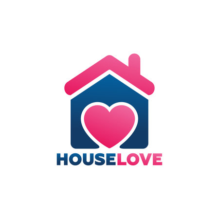 House Love Logo Template Design Vector, Emblem, Design Concept, Creative Symbol, Iconのイラスト素材