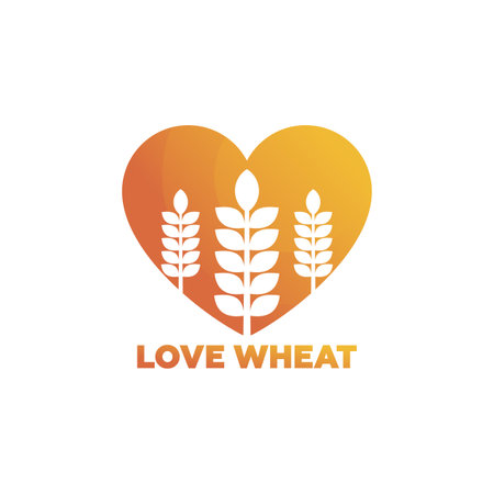 Love Wheat Logo Template Design Vector, Emblem, Design Concept, Creative Symbol, Iconのイラスト素材