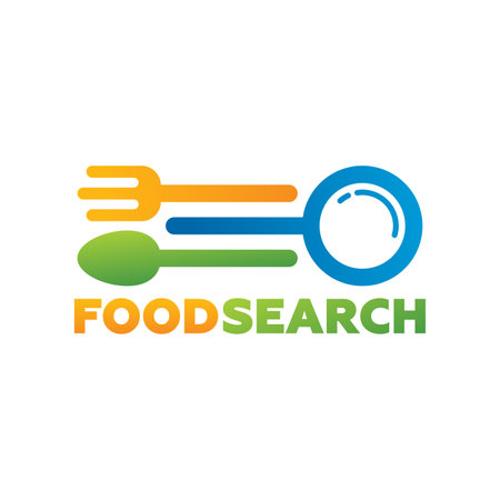 Food Search Logo Template Design Vector, Emblem, Design Concept, Creative Symbol, Iconのイラスト素材