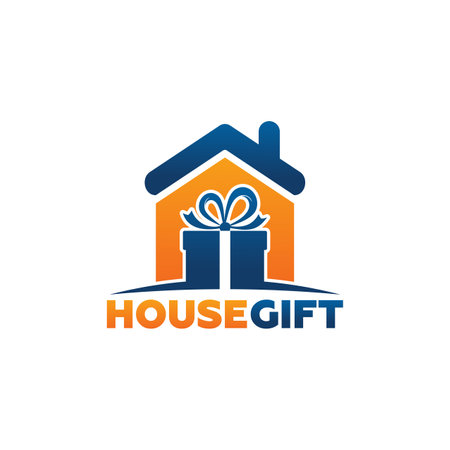 House Gift Logo Template Design Vector, Emblem, Design Concept, Creative Symbol, Iconのイラスト素材