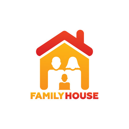 Family House Logo Template Design Vector, Emblem, Design Concept, Creative Symbol, Iconのイラスト素材