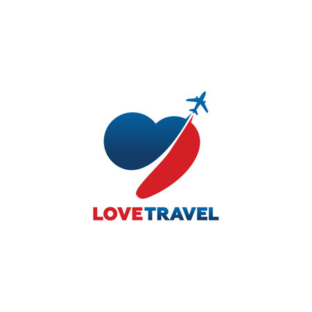 Love Travel Logo Template Design Vector, Emblem, Design Concept, Creative Symbol, Iconのイラスト素材