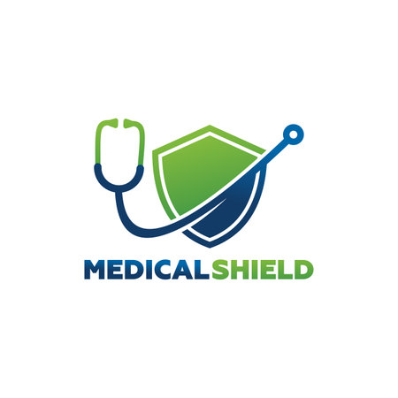Medical Shield Logo Template Design Vector, Emblem, Design Concept, Creative Symbol, Iconのイラスト素材