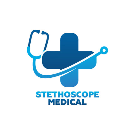 Stethoscope Medical Logo Template Design Vector, Emblem, Design Concept, Creative Symbol, Iconのイラスト素材