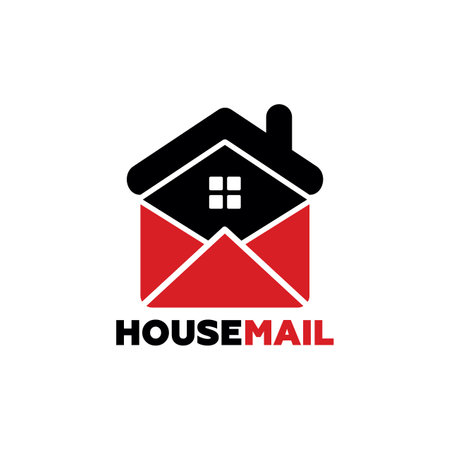 House Mail Logo Template Design Vector, Emblem, Design Concept, Creative Symbol, Iconのイラスト素材