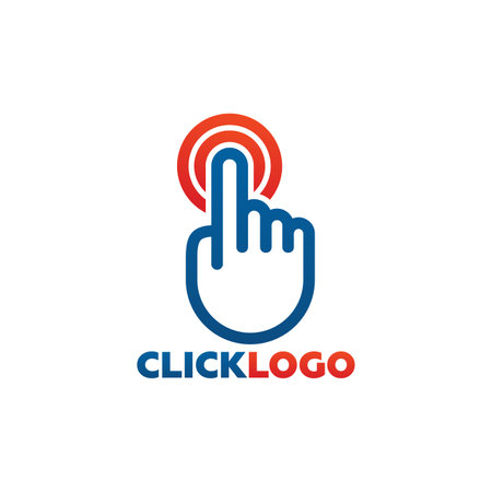Click Arrow And Touch Logo Template Design Vector, Emblem, Design Concept, Creative Symbol, Iconのイラスト素材