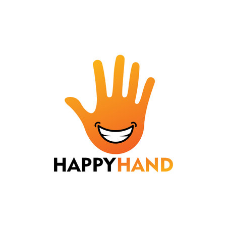 Happy Hand Logo Template Designのイラスト素材