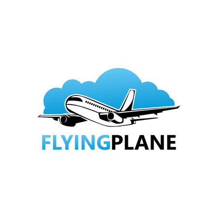 Flying Plane Logo Template Designのイラスト素材