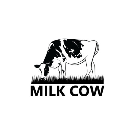 Milk Cow Logo Template Design Vectorのイラスト素材