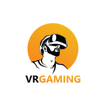 Virtual Reality Gaming Logo Template Design Vectorのイラスト素材