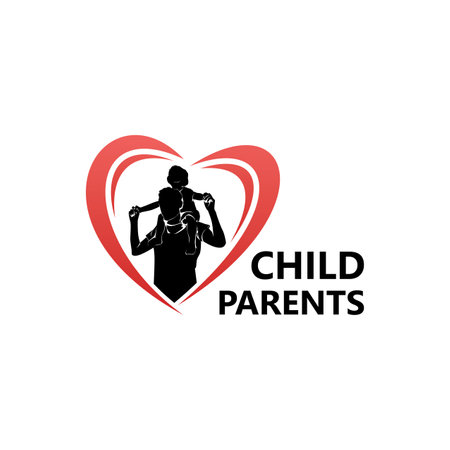 Child and Parents Logo Template Design Vectorのイラスト素材