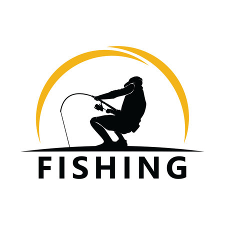 Fishing Logo Template Design Vectorのイラスト素材