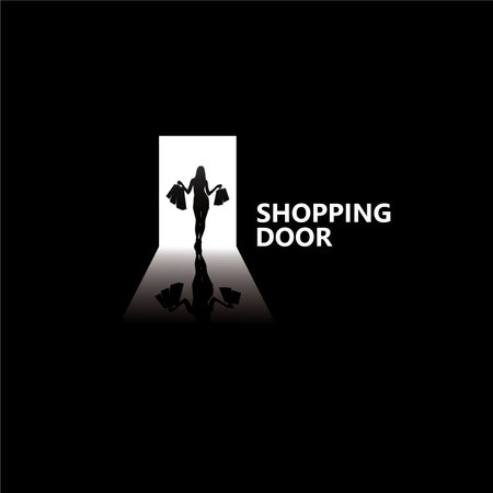 Shopping Door Logo Template Design Vectorのイラスト素材