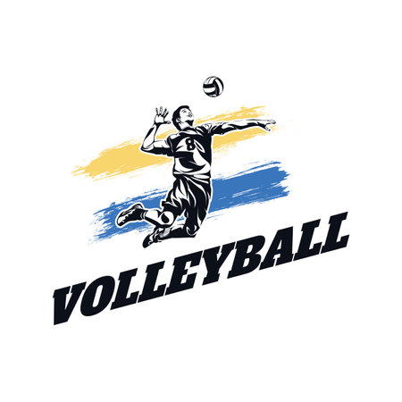 Volleyball Player Logo Template Design Vectorのイラスト素材
