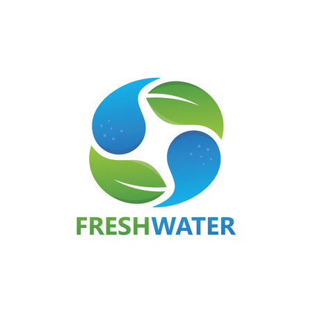 Fresh water logo template designのイラスト素材