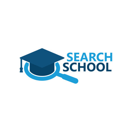 Search school logo template designのイラスト素材
