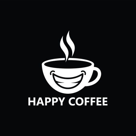 Happy coffee logo template designのイラスト素材
