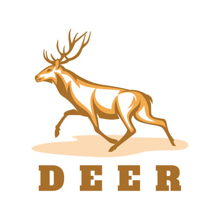Deer logo template design vectorのイラスト素材