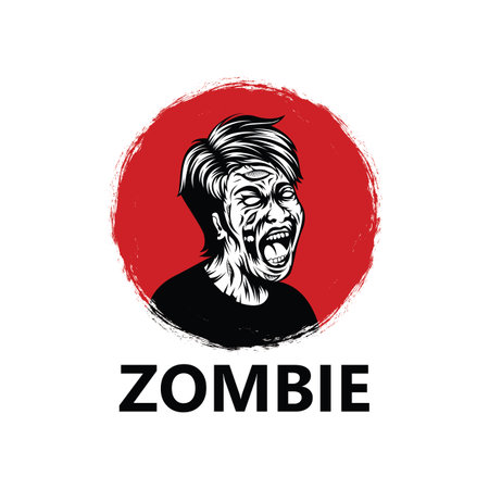 Zombie logo template design vectorのイラスト素材