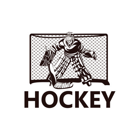 Hockey player logo template designのイラスト素材