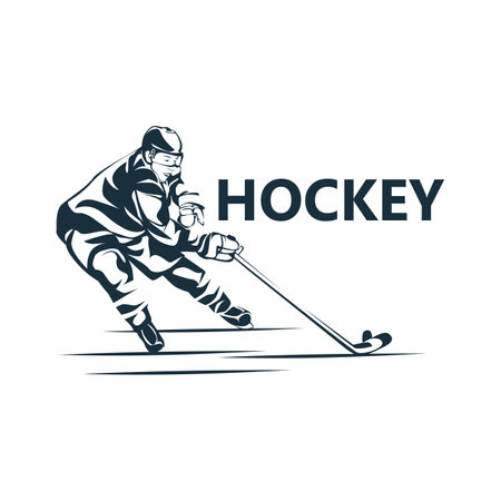 Hockey player logo template designのイラスト素材