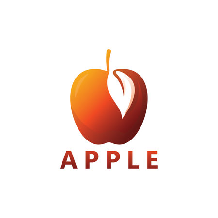 Apple logo template design vectorのイラスト素材