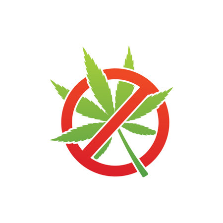 Cannabis banned logo template designのイラスト素材