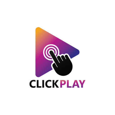 Click play video logo template designのイラスト素材