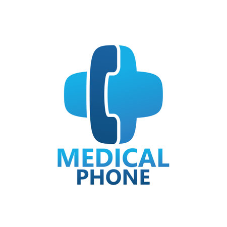 Medical phone call logo template designのイラスト素材