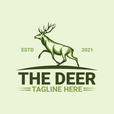 The deer logo template premium vectorのイラスト素材