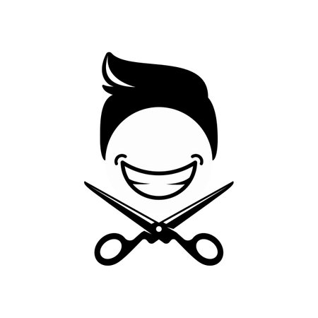 Happy barbershop logo template designのイラスト素材