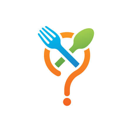 Eat question logo template designのイラスト素材
