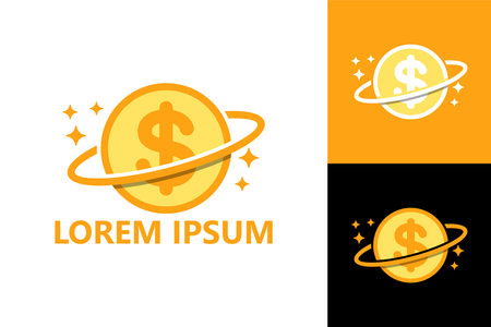 Digital coin, planet money logo template design vectorのイラスト素材