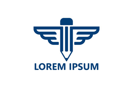 Wing pencil logo template design vectorのイラスト素材