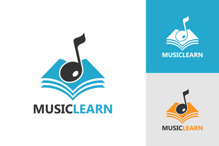 Music learning logo design. Education and learning logo design. Vector illustration.のイラスト素材