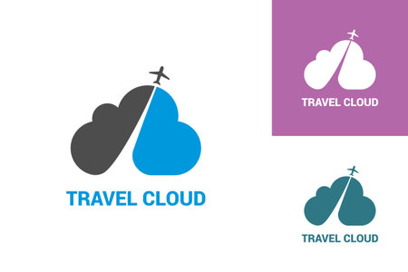 Cloud travel logo template designのイラスト素材