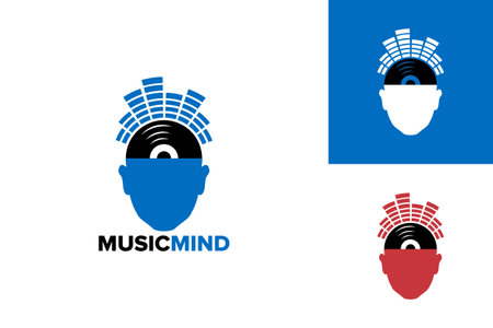 Music Mind Logo Template Design Vector, Emblem, Design Concept, Creative Symbol, Iconのイラスト素材