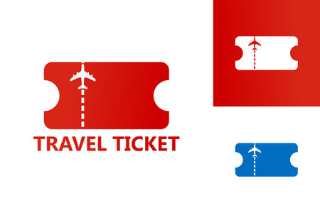 Travel Ticket Logo Template Design Vector, Emblem, Design Concept, Creative Symbol, Iconのイラスト素材