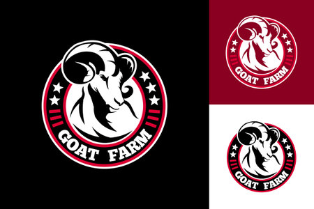 Goat Farm Logo Template Design Vector, Emblem, Design Concept, Creative Symbol, Iconのイラスト素材