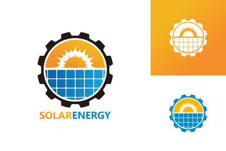 Solar Energy Logo Template Design Vector, Emblem, Design Concept, Creative Symbol, Iconのイラスト素材