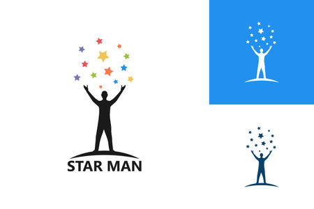 Star Man Logo Template Design Vector, Emblem, Design Concept, Creative Symbol, Iconのイラスト素材