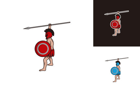 Spartan Logo Template Design Vector, Emblem, Design Concept, Creative Symbol, Iconのイラスト素材