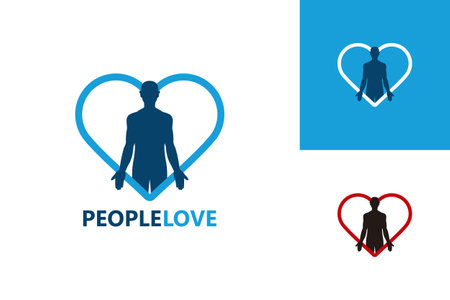 People Love Logo Template Design Vector, Emblem, Design Concept, Creative Symbol, Iconのイラスト素材