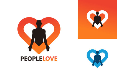 People Love Logo Template Design Vector, Emblem, Design Concept, Creative Symbol, Iconのイラスト素材