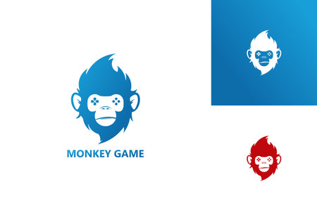 Monkey Games Logo Template Design Vector, Emblem, Design Concept, Creative Symbol, Iconのイラスト素材