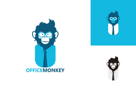 Office Monkey Logo Template Design Vector, Emblem, Design Concept, Creative Symbol, Iconのイラスト素材