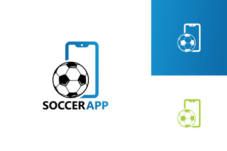 Soccer Application Logo Template Design Vector, Emblem, Design Concept, Creative Symbol, Iconのイラスト素材