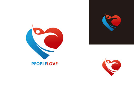 People Love Logo Template Design Vector, Emblem, Design Concept, Creative Symbol, Iconのイラスト素材
