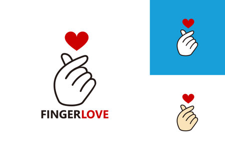 Finger Love Logo Template Design Vector, Emblem, Design Concept, Creative Symbol, Iconのイラスト素材